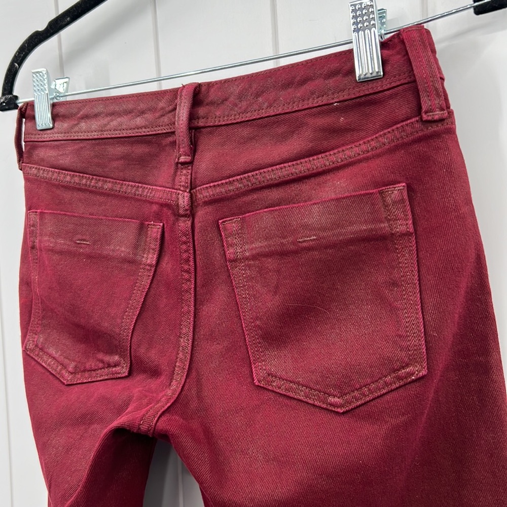 Banana Republic Petite Skinny Jeans Red Holiday Color 99% Cotton Vintage Wash - Picture 7 of 11
